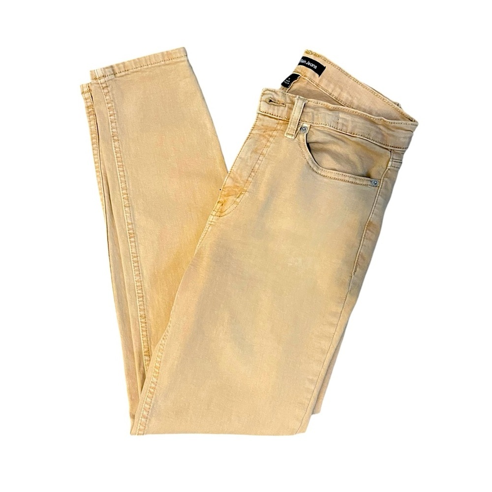 Calvin Klein High Tan Khaki Rise Slim Fit Pants Jeans Tan Size: 28 - Picture 4 of 8